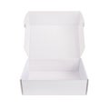 Opened packaging box isolated white background Royalty Free Stock Photo