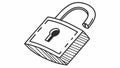 Opened padlock, symbolizing security, access, and unlocking opportunities, vector design Generative AI Royalty Free Stock Photo