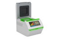 Opened PCR machine, thermal cycler. 3D rendering