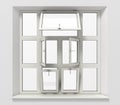 Opened plastic window new in room Royalty Free Stock Photo