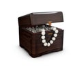 Opened present box for jewerly on white background Royalty Free Stock Photo