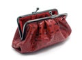 Opened red clutch bag Royalty Free Stock Photo
