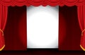 Opened red stage white Royalty Free Stock Photo