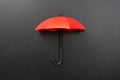 Red umbrella isolated on black background Royalty Free Stock Photo