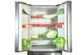 Opened refrigerator