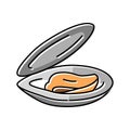 opened shell mussel color icon vector illustration