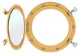 Opened Ship Porthole, 3D rendering Royalty Free Stock Photo