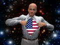 Opened shirt reveals USA Flag Royalty Free Stock Photo