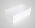 Opened shoe box on gray background Royalty Free Stock Photo