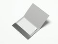 Opened silver leaflet with blank sheet. 3d rendering Royalty Free Stock Photo