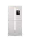 Closed smart refrigerator with LCD screen. Royalty Free Stock Photo