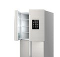 Opened Smart refrigerator with LCD screen. Royalty Free Stock Photo