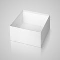 Opened square box on gray Royalty Free Stock Photo