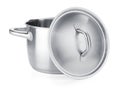 Opened stainless steel pot