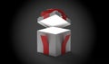Opened surprise christmas present 3d-illustration Royalty Free Stock Photo