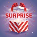 Opened surprise gift box Royalty Free Stock Photo