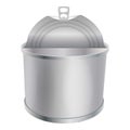 Opened tin can mockup, realistic style Royalty Free Stock Photo