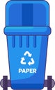 Opened Transportable Paper Waste Container