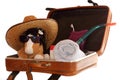 Opened travel bag Royalty Free Stock Photo