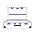 Opened travel suitcase icon, flat design