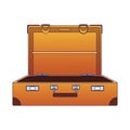 Opened travel suitcase icon, flat design