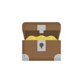 Opened treasure chest flat icon