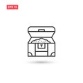 Opened treasure chest icon vector design isolated 2