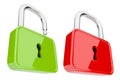 Opened and unlock lock 3D. Isolated. Security Royalty Free Stock Photo