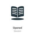 Opened vector icon on white background. Flat vector opened icon symbol sign from modern education collection for mobile concept