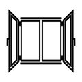 Opened window icon on a white background Royalty Free Stock Photo