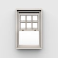 Opened Window on White Background