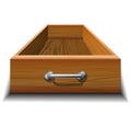 Opened wood drawer Royalty Free Stock Photo