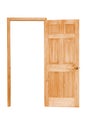 Opened wooden door