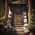 opened wooden door generated by AI tool