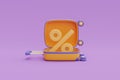 Opened yellow suitcase on purple background,Time to travel,3d rendering