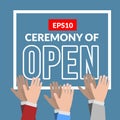 Opening ceremony with applause. Vector illustration