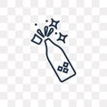 Opening Champagne Bottle vector icon isolated on transparent background, linear Opening Champagne Bottle transparency concept can