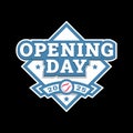 Opening day, baseball logo, emblem. Royalty Free Stock Photo