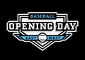 Opening day, baseball logo, emblem. Royalty Free Stock Photo