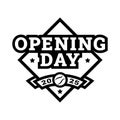 Opening day, baseball logo, emblem. Royalty Free Stock Photo