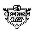 Opening day, baseball logo, emblem. Royalty Free Stock Photo