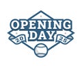 Opening day, baseball logo, emblem. Royalty Free Stock Photo