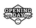 Opening day, baseball logo, emblem. Royalty Free Stock Photo