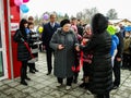 The opening of the first in Russia modular waiting room at the railway station `Matlievska` in the Kaluga region.