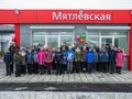 The opening of the first in Russia modular waiting room at the railway station `Matlievska` in the Kaluga region.