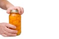 Opening a Fruit Jar Royalty Free Stock Photo