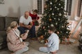 Opening Presents On Christmas Morning Royalty Free Stock Photo