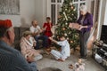 Opening Presents On Christmas Morning Royalty Free Stock Photo