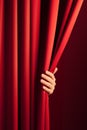 opening the red curtain
