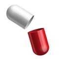 Opening red medical capsule Royalty Free Stock Photo
